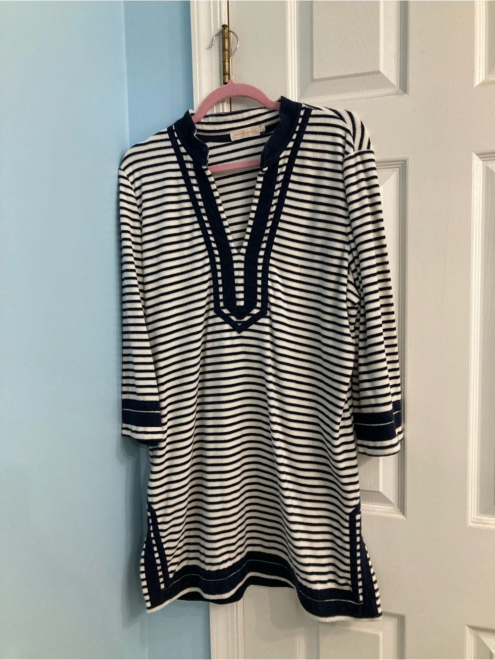 Tory Burch Navy and White Striped Girls Tunic